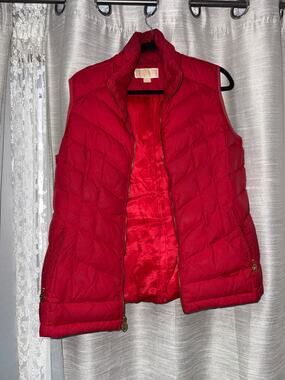 Michael Kors red quilted puffer vest